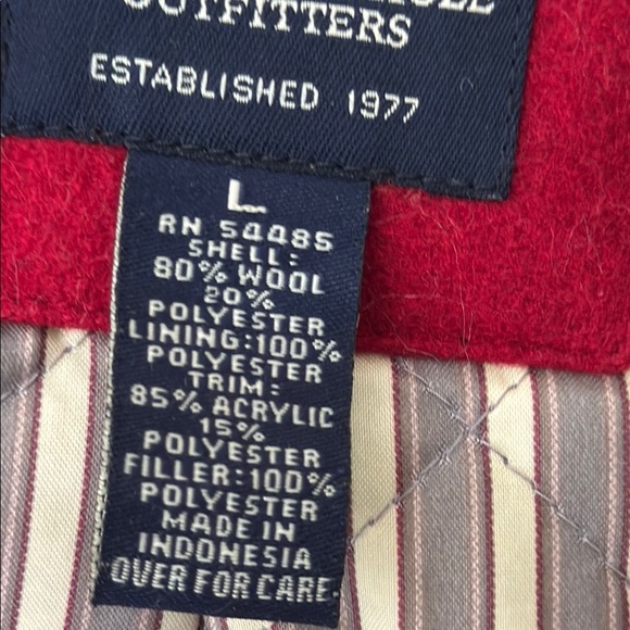 American Eagle Outfitters Wool Blend Women's Red Toggle Coat with Faux Fur Hood - Picture 12 of 12